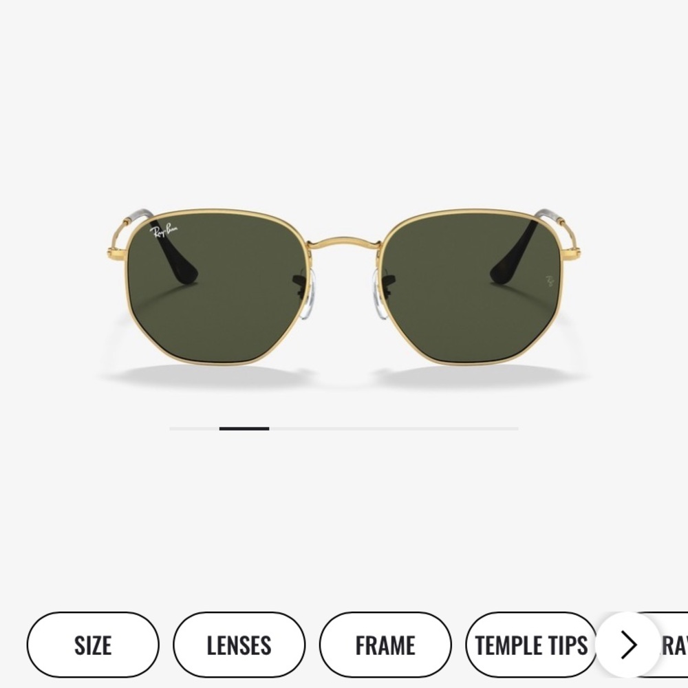 Ray-Ban Gold Frame Hexagonal Sunglasses